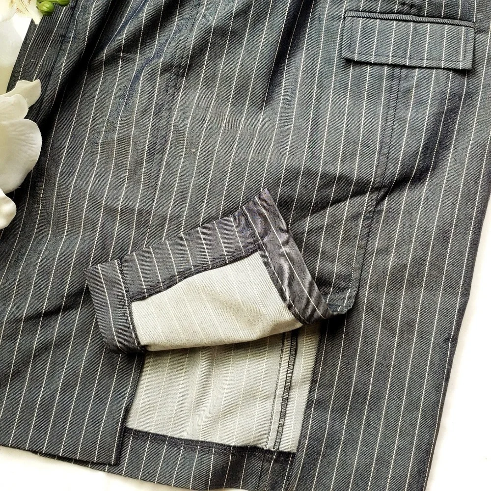 Cute stripe denim knee length skirt - Picture 5 of 5